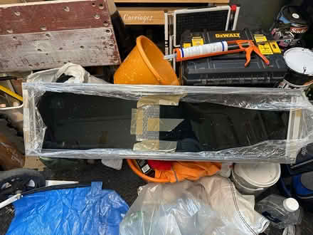 Photo of free Glass fronted grey wood shelf unit (CM12) #1