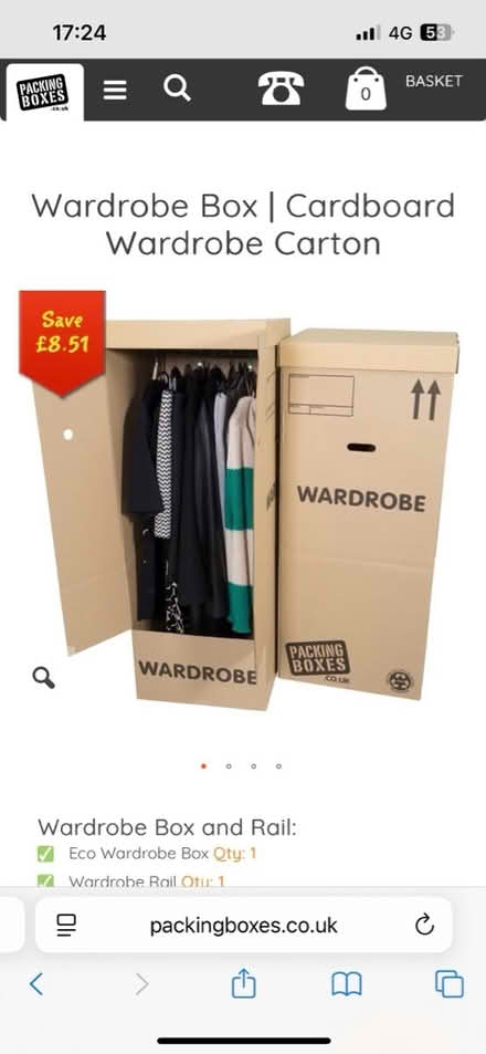 Photo of free Cardboard wardrobe box x5 (South Norwood, SE25) #1