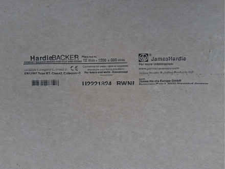 Photo of free 3 X hardiebacker 12mm 500 Cement Boards (Manor Court E10) #2