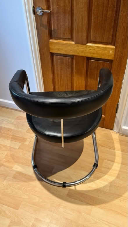 Photo of free 2 Leather & Stainless Steel Chairs (Witney OX29) #1
