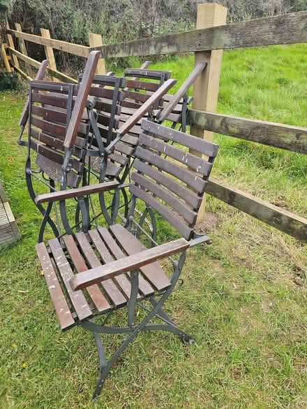 Photo of free a metal garden table and chairs - for repair (Arddleen SY22) #3