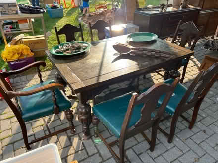 Photo of free Antique solid wood table and chairs (Bayview Village) #1
