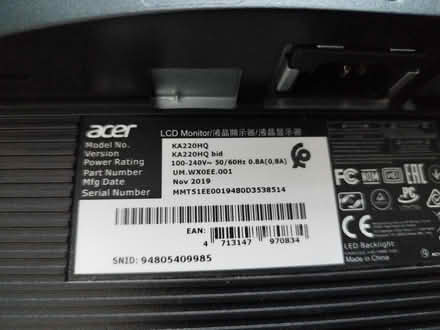 Photo of free Acer KA220HQ 22" LED Monitor HDMI DVI VGA (Charlton SE7) #3