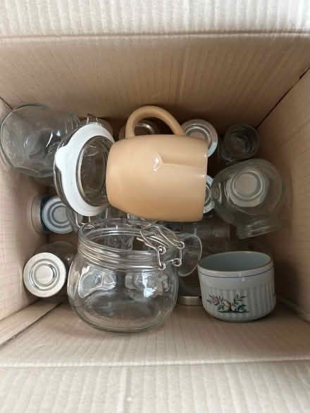Photo of free Box of used storage jars (Basingstoke RG21) #2