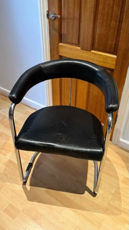 Photo of free 2 Leather & Stainless Steel Chairs (Witney OX29) #4