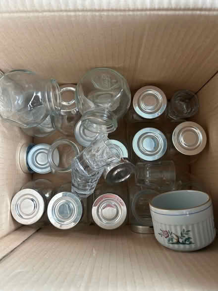 Photo of free Box of used storage jars (Basingstoke RG21) #3