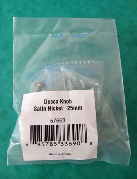 Photo of free Set of 3 satin nickel cupboard knobs (Caldecott OX14) #2