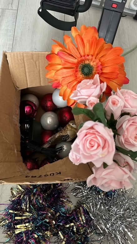 Photo of free Xmas baubles/ fake flowers (New Eltham SE9) #1