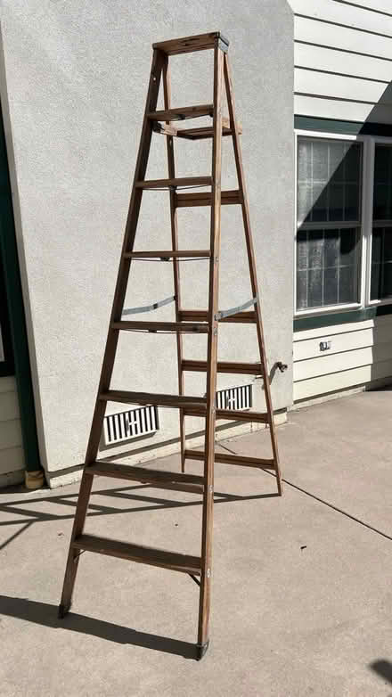 Photo of free 8-foot folding wood ladder (E Evans Ave & S Colorado Blvd) #1