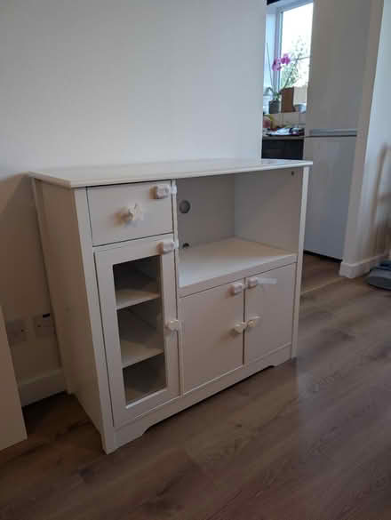 Photo of free White wooden storage cabinet (SE16) #1