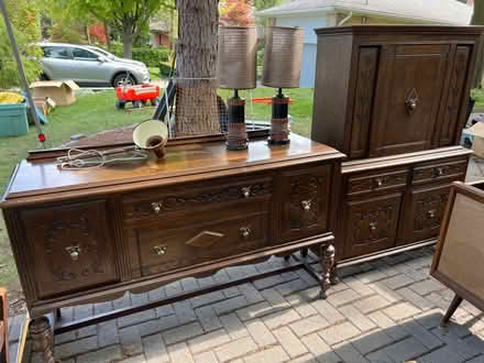 Photo of free Antique solid wood hutch sideboard (Bayview Village) #1