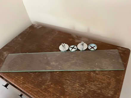 Photo of free Glass bathroom shelf approx 60cm long (Shoscombe) #1