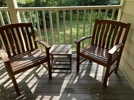 Photo of free Wooden outdoor chairs and table (Lexington) #1