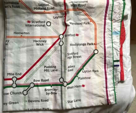Photo of free London Underground/rainbow double duvet cover & pillowslips (Wootton OX13) #1