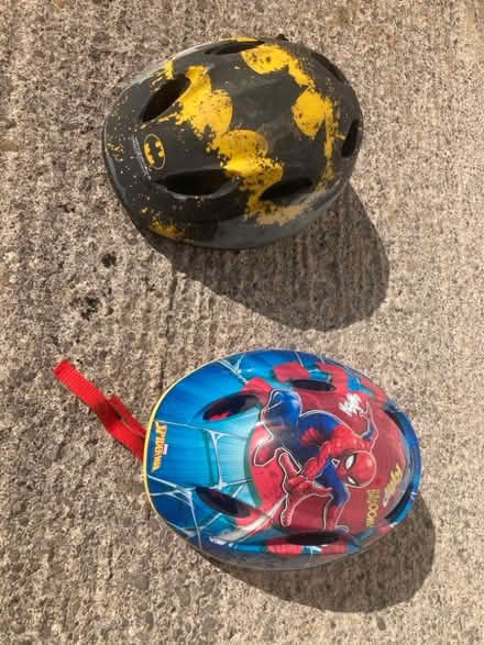 Photo of free 2 x kids bike helmets(Batman, Spiderman) (Leckhampton GL53) #1