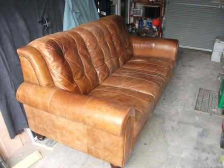 Photo of free Leather Sofa and footstool (Sprowston NR7) #4