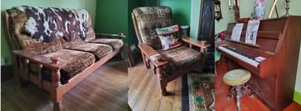 Photo of free three piece suite (solid oak frame) (Middleton in Teesdale DL12) #2