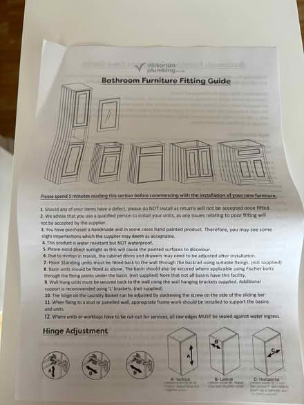 Photo of free New WC cabinet (West st Leonard’s TN38 0XP) #2