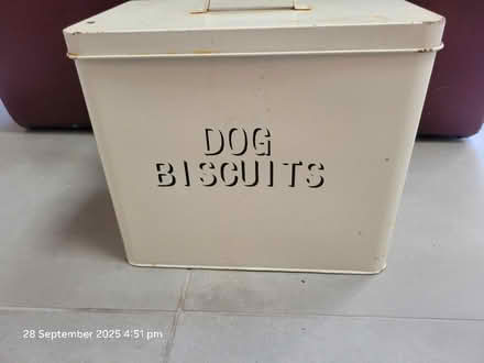 Photo of free Metal dog biscuits bin, large (ST7 4L, Mow Cop) #1
