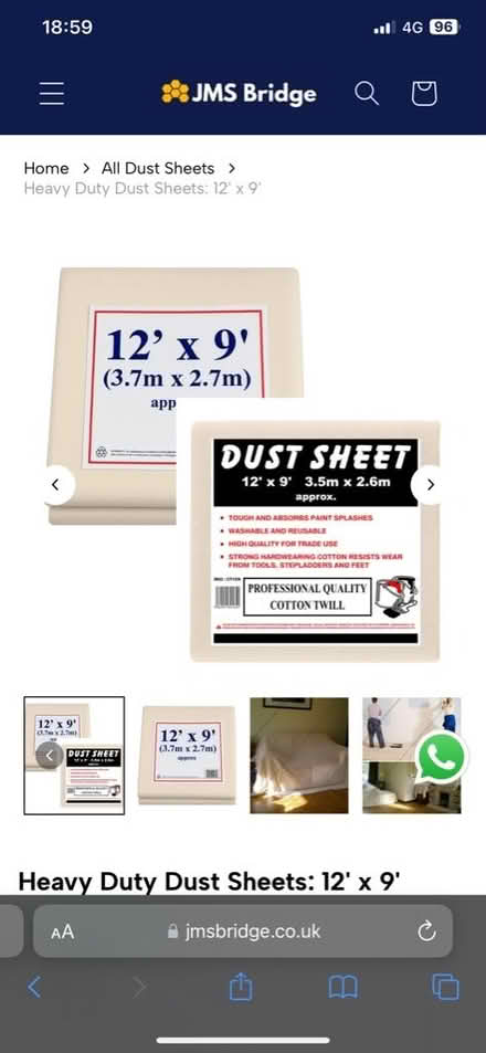 Photo of a decorators dush sheet (Grange Court E10) #2