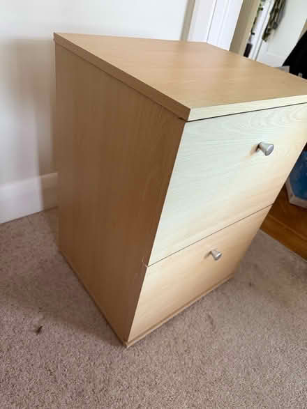 Photo of free 2 drawer filing cabinet (beach finish) (Enfield EN2) #1