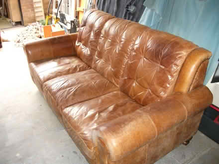Photo of free Leather Sofa and footstool (Sprowston NR7) #3