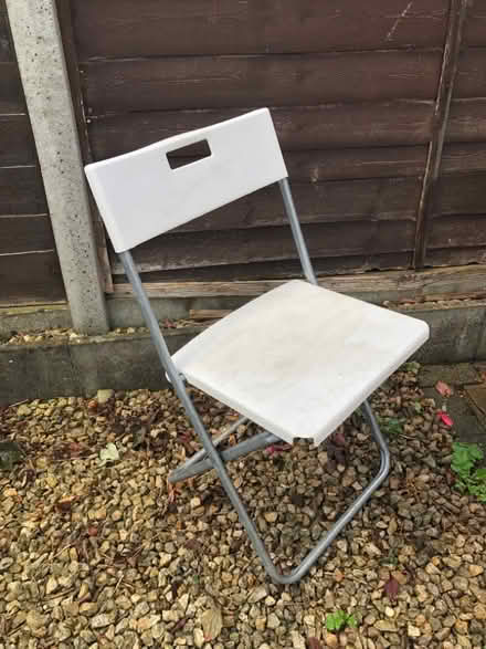 Photo of free White plastic folding chair (Whitehill SG4) #1