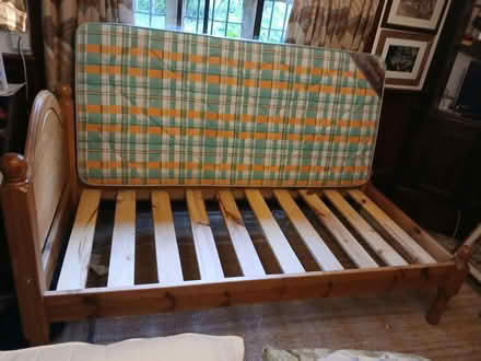 Photo of free single pine bed frame and mattress (Warmington OX17) #2