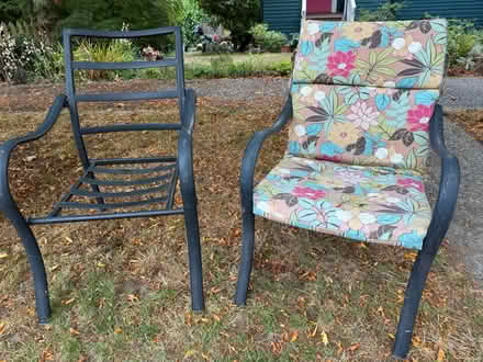 Photo of free Four patio chairs and cushions (West Seattle) #1