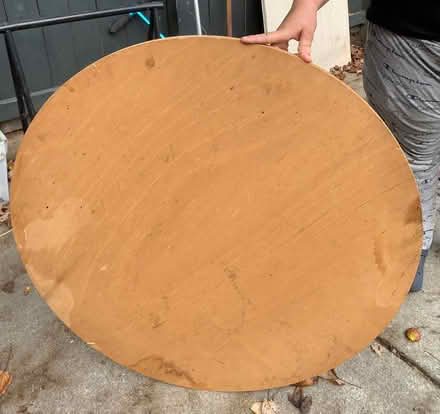 Photo of free Round Plywood table top (North Cleveland Park) #1