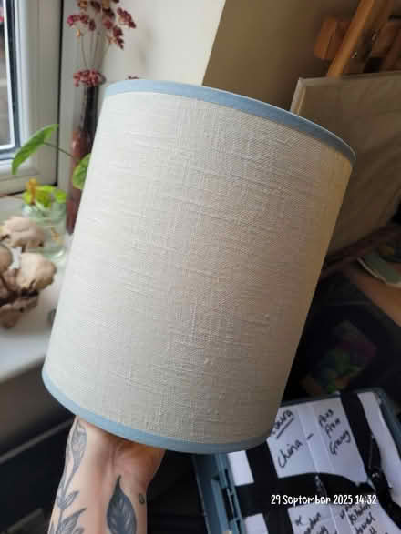 Photo of free Blue/cream lamp shade (Moseley B13) #1