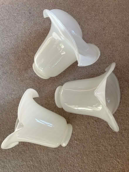 Photo of free Three white glass lampshades (Long Ditton, KT6) #1
