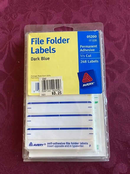Photo of free FIle Folder Labels (Near Eubank Costco) #1