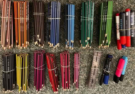 Photo of free Bundle of pencil crayons, dry wipe pens, 2 highlighters (Chesham HP5) #2