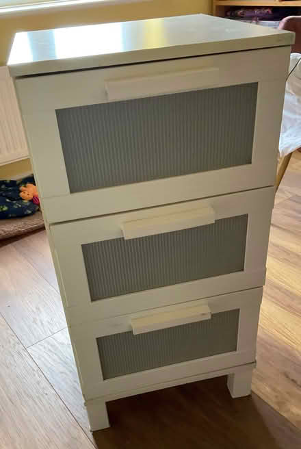 Photo of free White Three Drawer Cabinet (Rochford SS4) #1