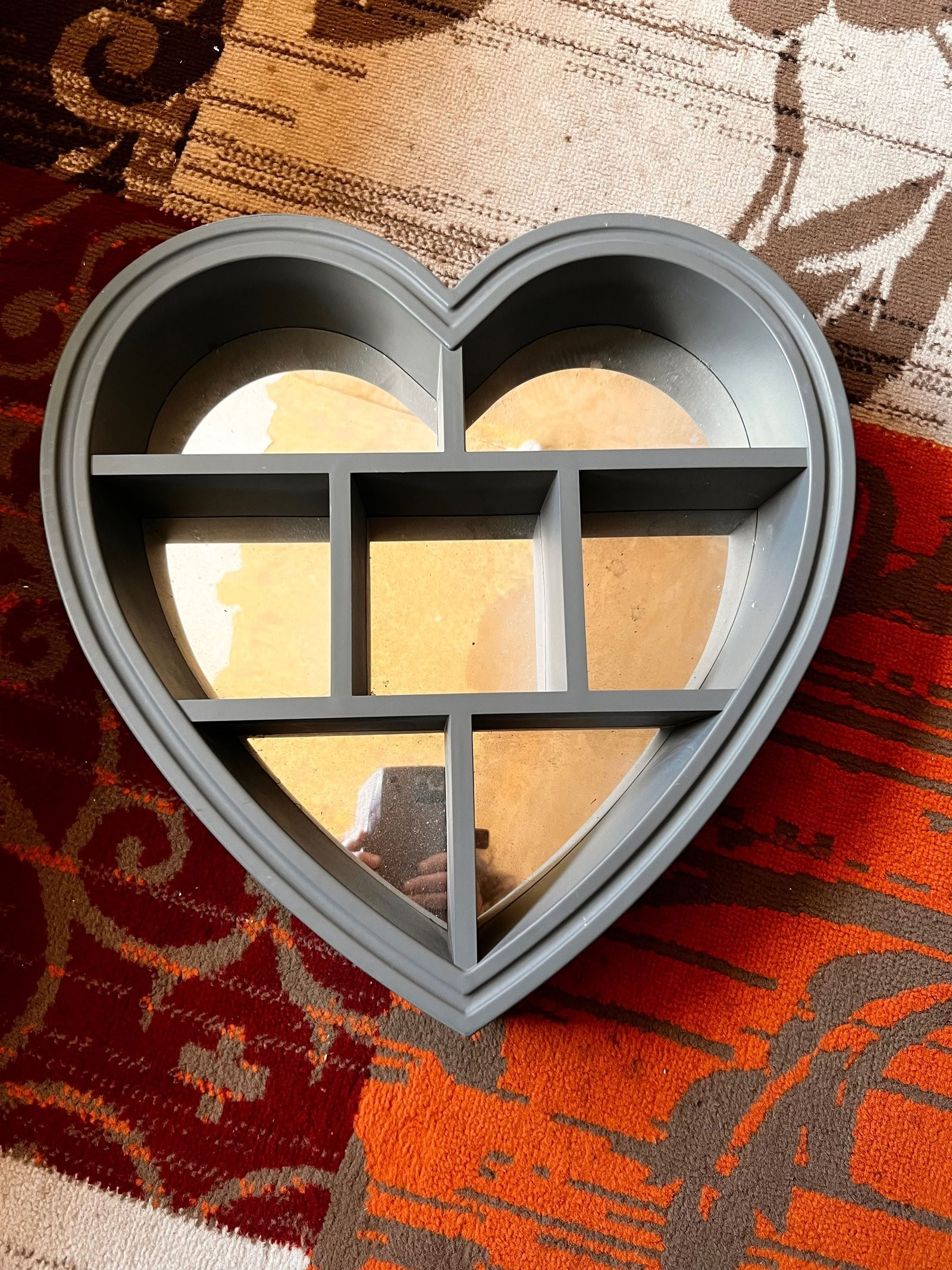 Free: Heart mirror with display shelves (Spondon DE21) - Derby Freegle