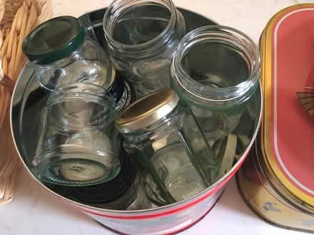Photo of free 10 small, some decorative glass jars with lids (Uxbridge UB10) #1