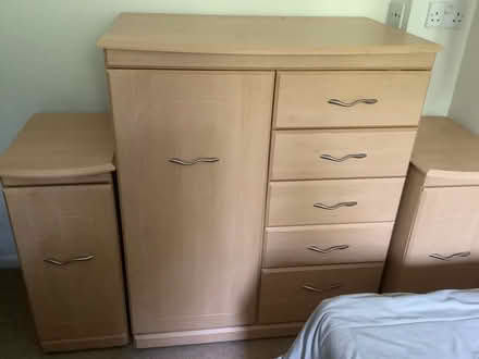 Photo of free Tall Boy and 2 Bedside Cabinets (Kingsteignton) #1