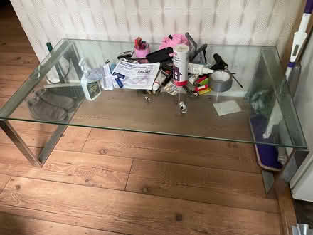 Photo of free Glass coffee table with chrome legs (Liverpool L9) #1