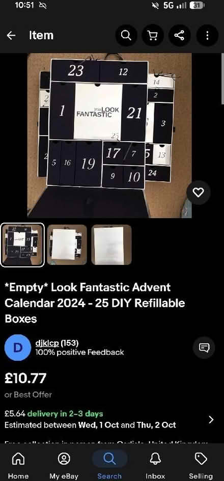 Photo of Empty beauty advent calendar EH10 area (Buckstone EH10) #1