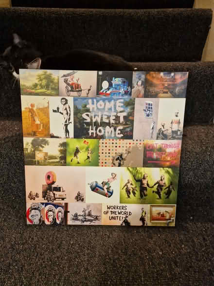 Photo of free 2 x banksy collages roughly 15 x 15 inches (Larkhall) #2