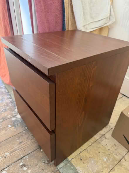 Photo of free Ikea bedside cabinet, brown, 2 drawers (Round Hill BN2) #1