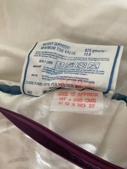 Photo of free Single duvet (Tilley SY4) #2
