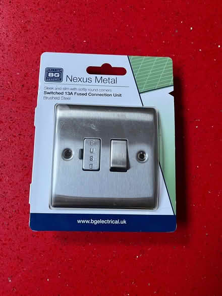 Photo of free Brushed steel double socket and single switch (De Parys MK40) #1