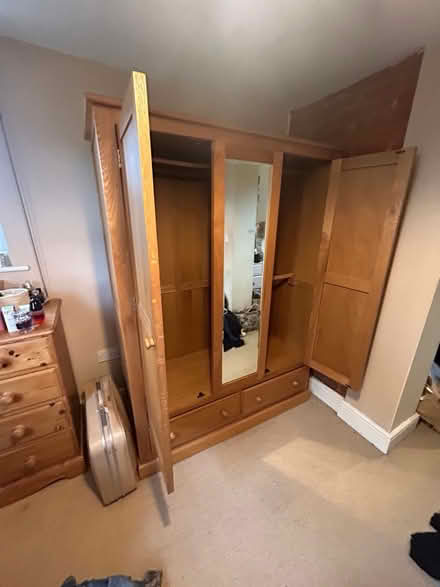 Photo of free Large wooden wardrobe (Smarden TN27) #3