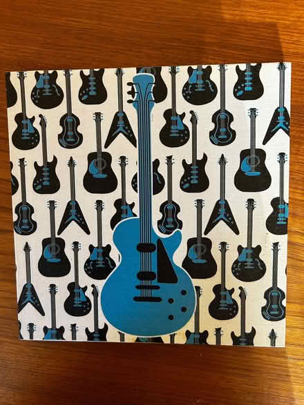 Photo of free Square canvas Guitar print. Blue/black on white background (Chesham HP5) #1