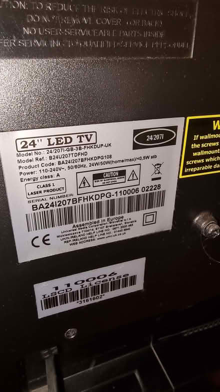 Photo of free Blaupunkt 23" TV 24/2071-GB-207l-GB-3B-FHKDUP - DVD/Remote (Malton YO17) #2