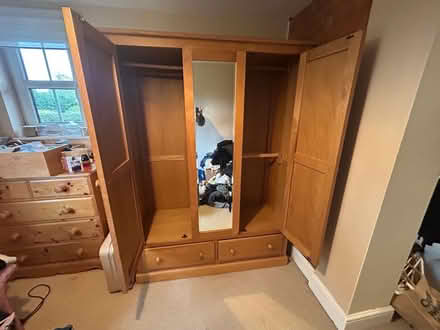 Photo of free Large wooden wardrobe (Smarden TN27) #2