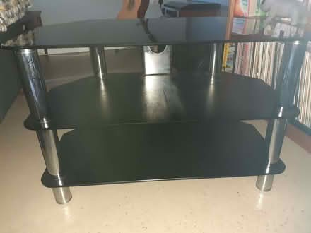 Photo of free TV stand black glass and chrome (Rushcliffe NG2) #1