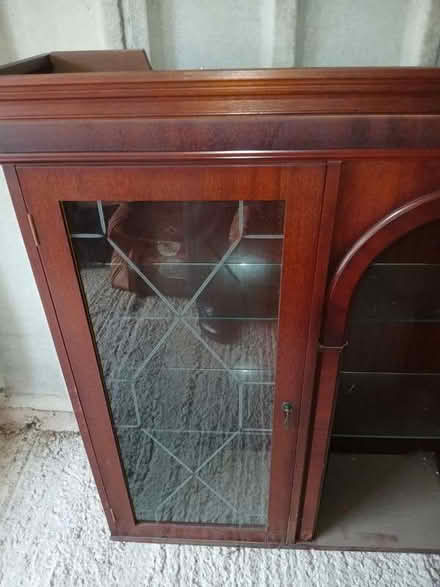 Photo of free Display cabinet/bookcase medium wood colour glazed doors (Parksite ST5) #2